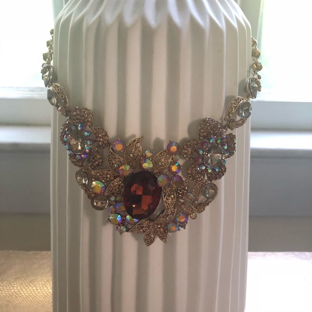 Statement Necklace in Golds and Ambers